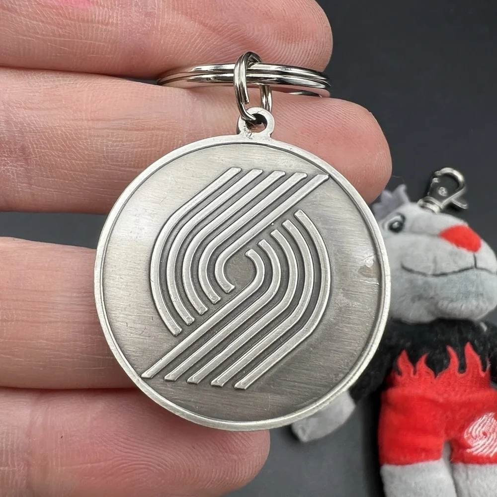 Portland Trail Blazers Keychain Basketball Blaze Cat Plush & Medal ~ Set of 2